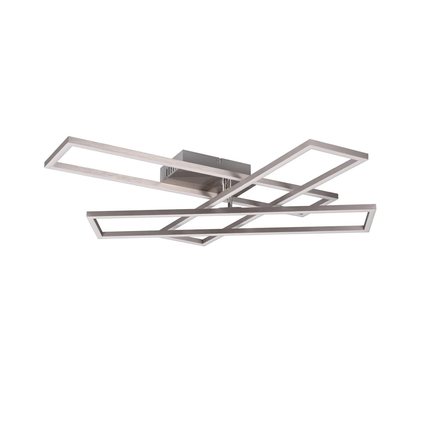 Moderne Reality LED-Deckenleuchte Corso, 1-flammig, Nickel matt, mit geometrischem Design.