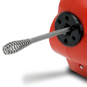 EBERTH Rohrreinigungsmaschine mit Spirale und Bohrkopf, Detailaufnahme.