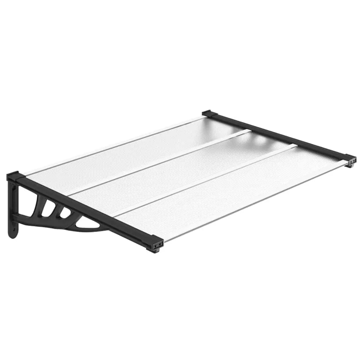 vidaXL Türvordach Schwarz und Transparent 122x90 cm Polycarbonat 153683