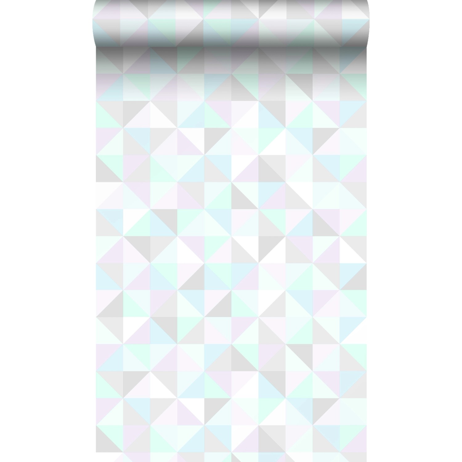 Origin Wallcoverings Tapete Dreiecke Pastellviolett Pastell Mintgrün Silber günstig online kaufen