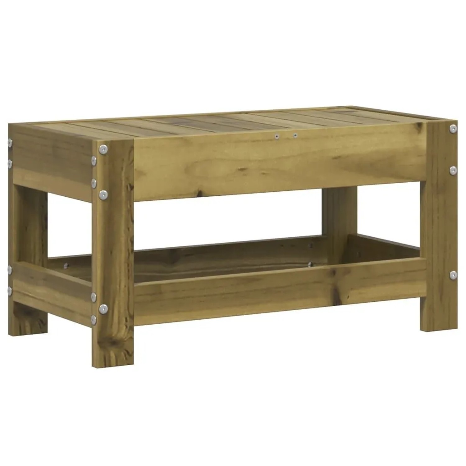 vidaXL Gartenhocker aus imprägniertem Kiefernholz, 62x30x32 cm, ideal als Sitzgelegenheit oder Beistelltisch.