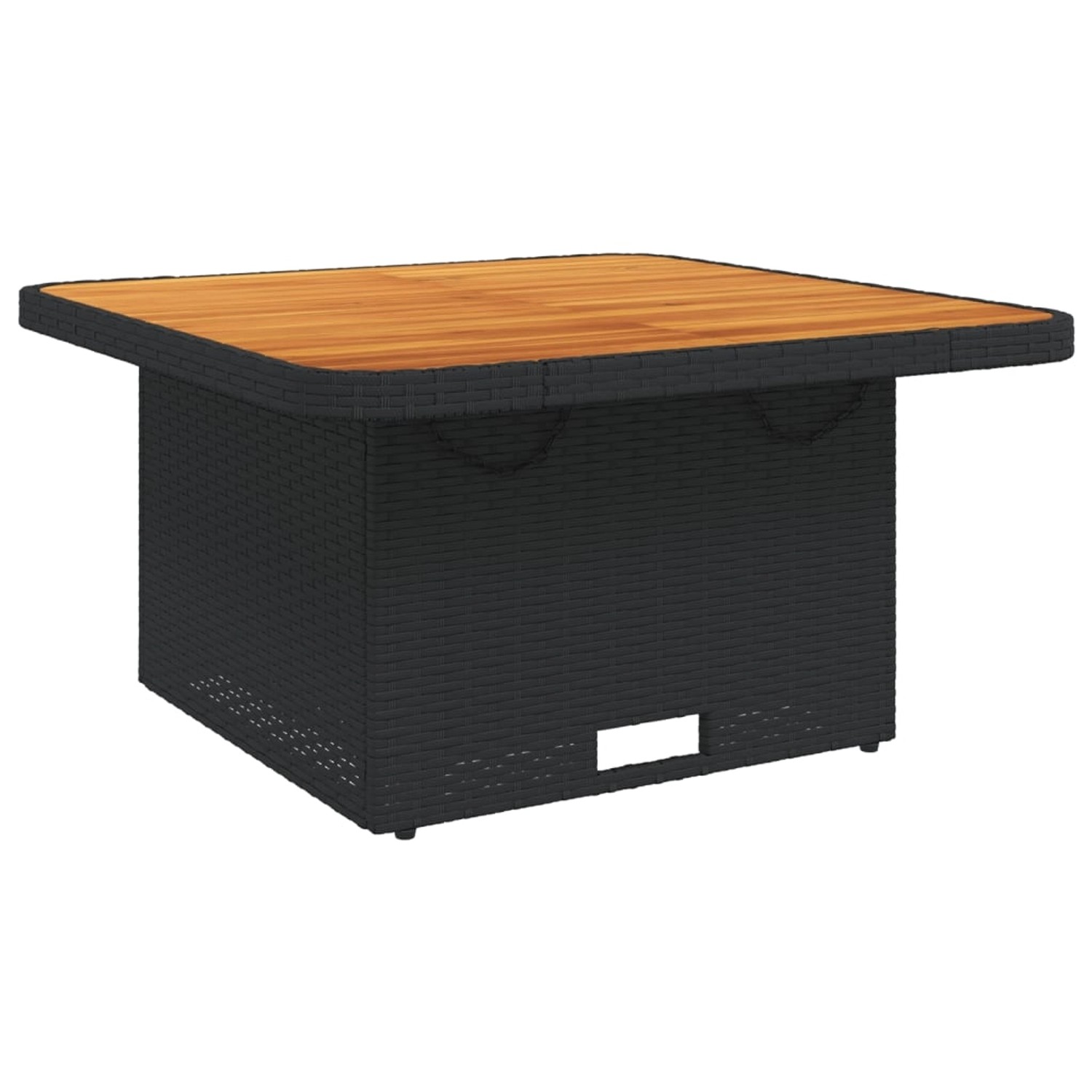 vidaXL Gartentisch Schwarz 80x80x71 cm Poly Rattan und Akazienholz 368269 günstig online kaufen