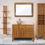 MCW Teak Hochschrank M72 mit 2 Türen und 6 Fächern im Badezimmer.