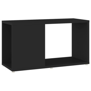 Schwarzer VidaXL TV-Schrank (60x24x32 cm) aus Holzwerkstoff mit offenen Fächern.