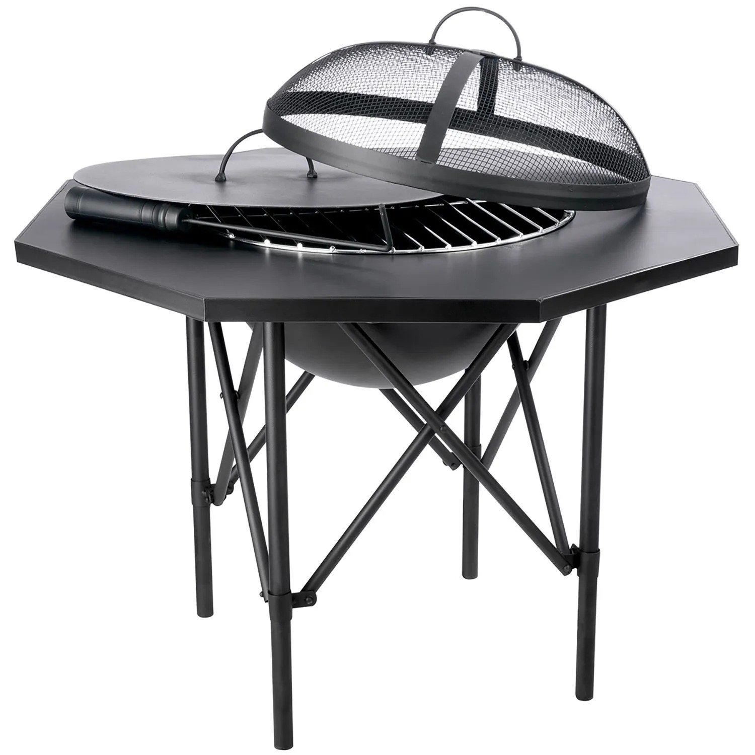 Gilde Beistelltisch Grill  Schwarz 49 cm x 65,5 cm
