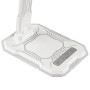Detailansicht der weißen LED-Tischlampe Cyberglow mit Touch-Bedienfeld und Wireless Charging.