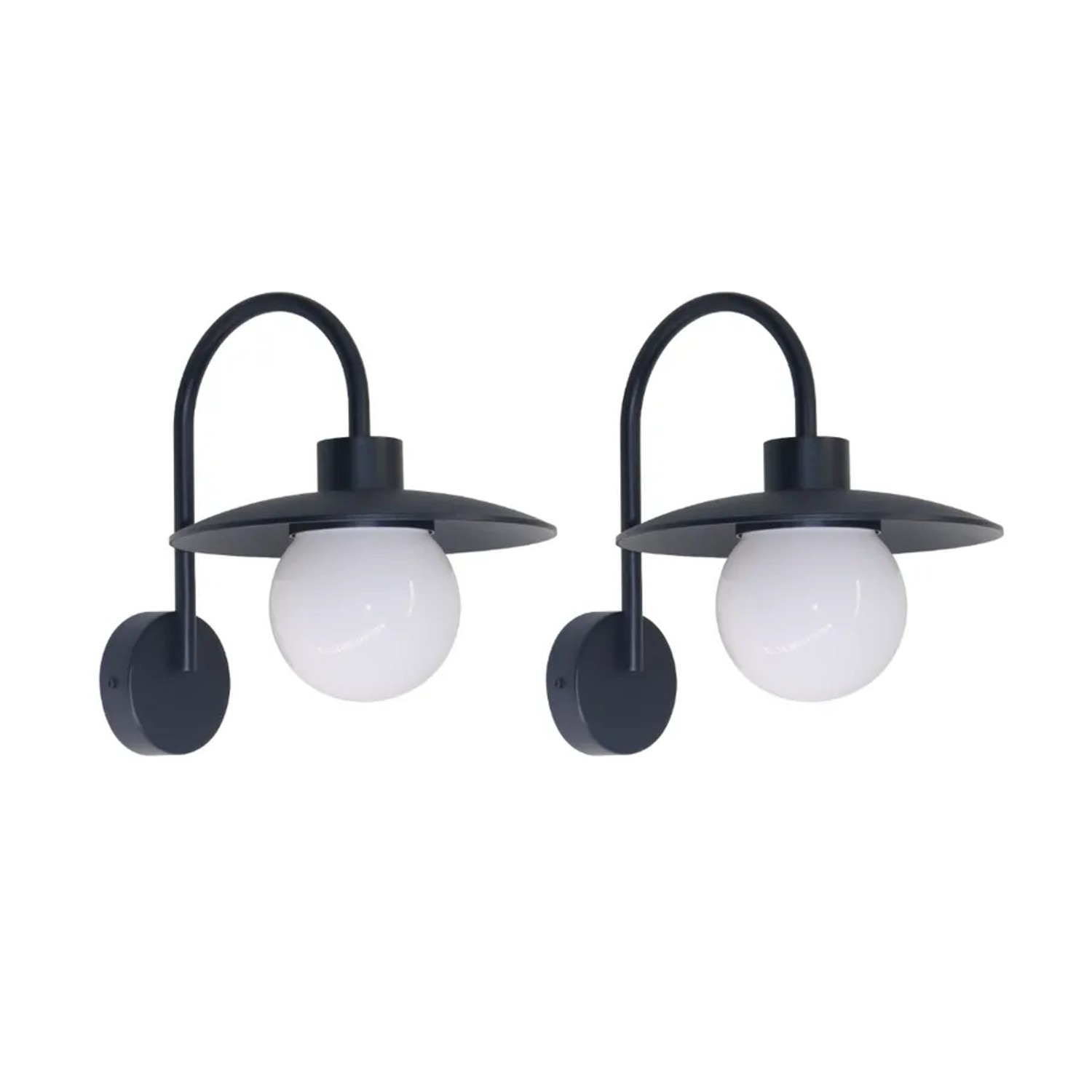 LUXULA 2er Set Elegante Wandleuchte E27 IP54 Außenleuchte Aluminium Schwarz Innen Außen Terrasse Eingang Hauswand Garten