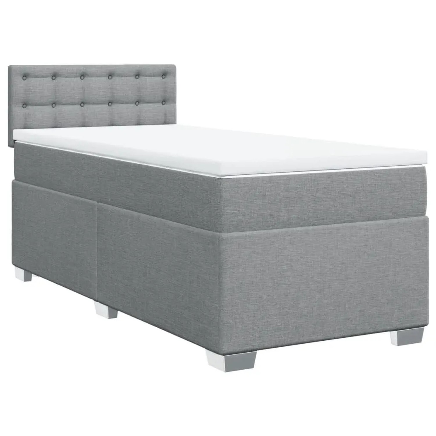 vidaXL Boxspringbett mit Matratze Hellgrau 90x190 cm Stoff 3288057 günstig online kaufen