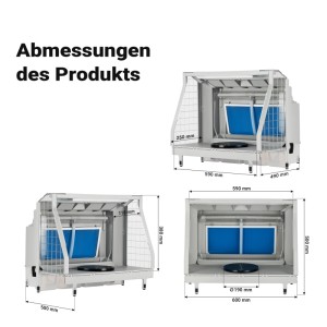Xpotool Airbrush Absauganlage Wasserwand 11M³/Min Wasserfall Led-Licht Lüfter