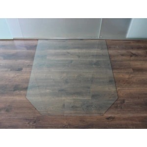 ECOfoxx Funkenschutzplatte Glasbodenplatte Sechseck 100x110cm