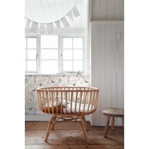 ESTAhome Tapete Wald mit Waldtieren Terrakottarosa und Beige 53 cm x 10.05 m