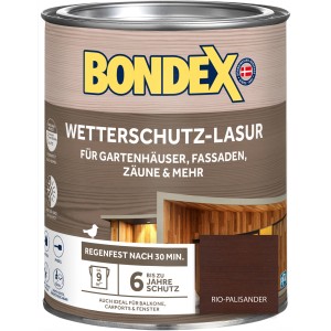 Bondex Wetterschutz-Lasur Rio-Palisander, 750ml Dose für Holzoberflächen im Außenbereich.