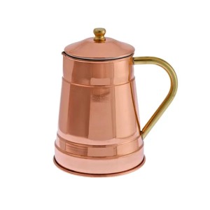 Kupfer Wasserkocher Teekanne 1,5 L mit glänzendem Finish und Messinggriff. Ideal für Küche und Töpfe & Pfannen.