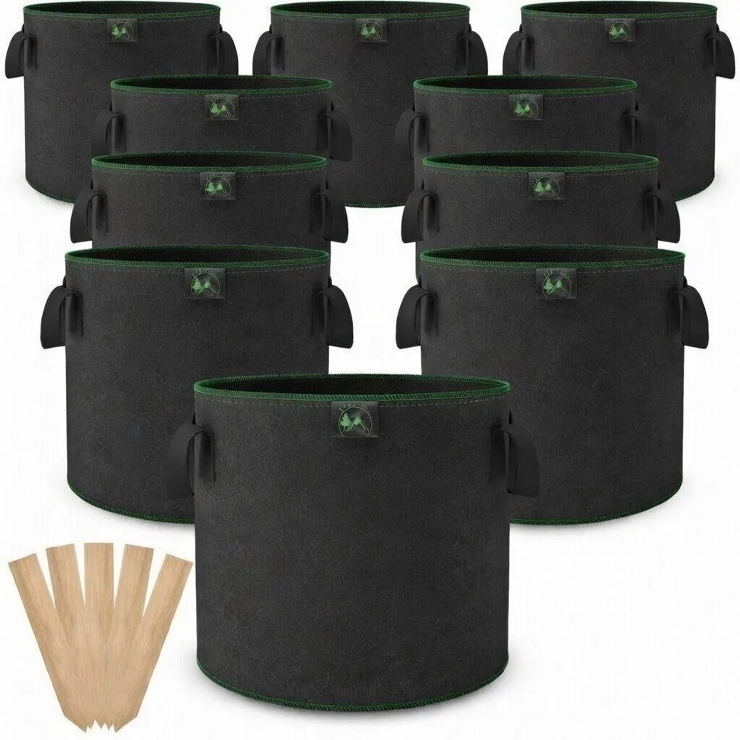 TTL GARDEN Pflanzsack 6L 10er Set Filz Stofftopf 300g/qm Vlies Pflanzentopf Rund Ø20cm Pflanzentopf Garten