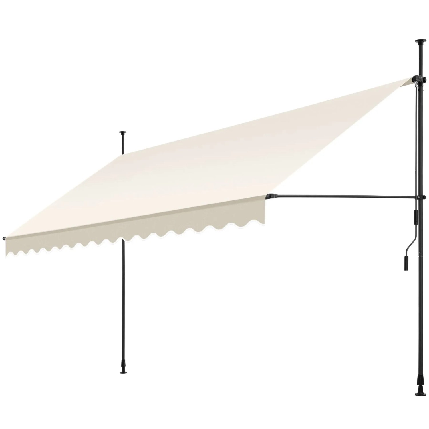 Tectake Klemmmarkise  Mit Handkurbel Uv Beständig 400 x 180 cm 180 x 400 x 304 cm Beige