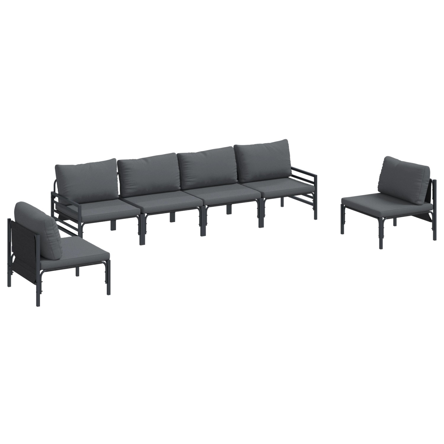 vidaXL Garten-Sofa-Set 6-Tlg Anthrazit Stahl 3378976 günstig online kaufen