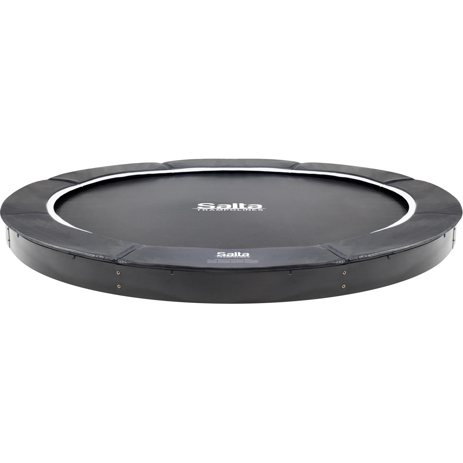 Schwarzes Salta Royal Baseground Trampolin, Ø 251 cm, für den ebenerdigen Einbau.