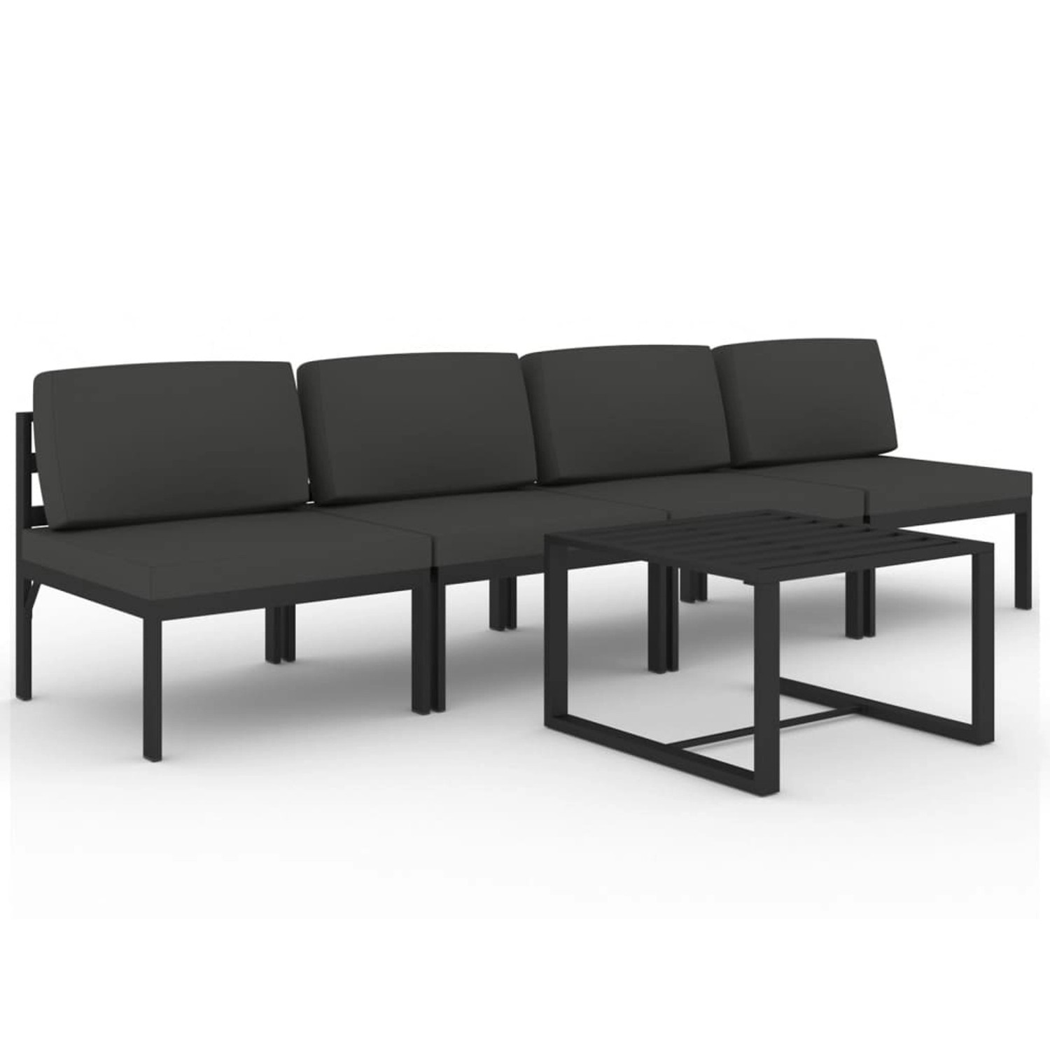 Vidaxl 5-tlg. Garten-lounge-set Mit Kissen Aluminium Anthrazit günstig online kaufen