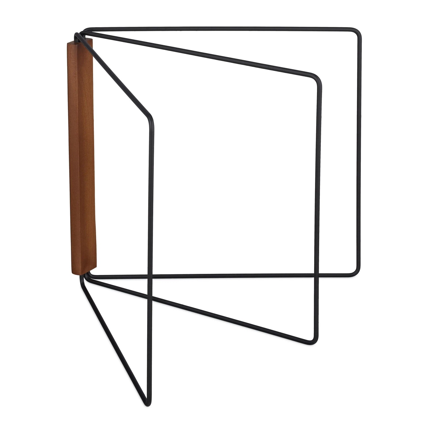 Relaxdays Spültuchhalter Eisen Holz Schwarz Braun Faltbar 3 Stangen 25 cm x 36 cm x 27 cm 300 g