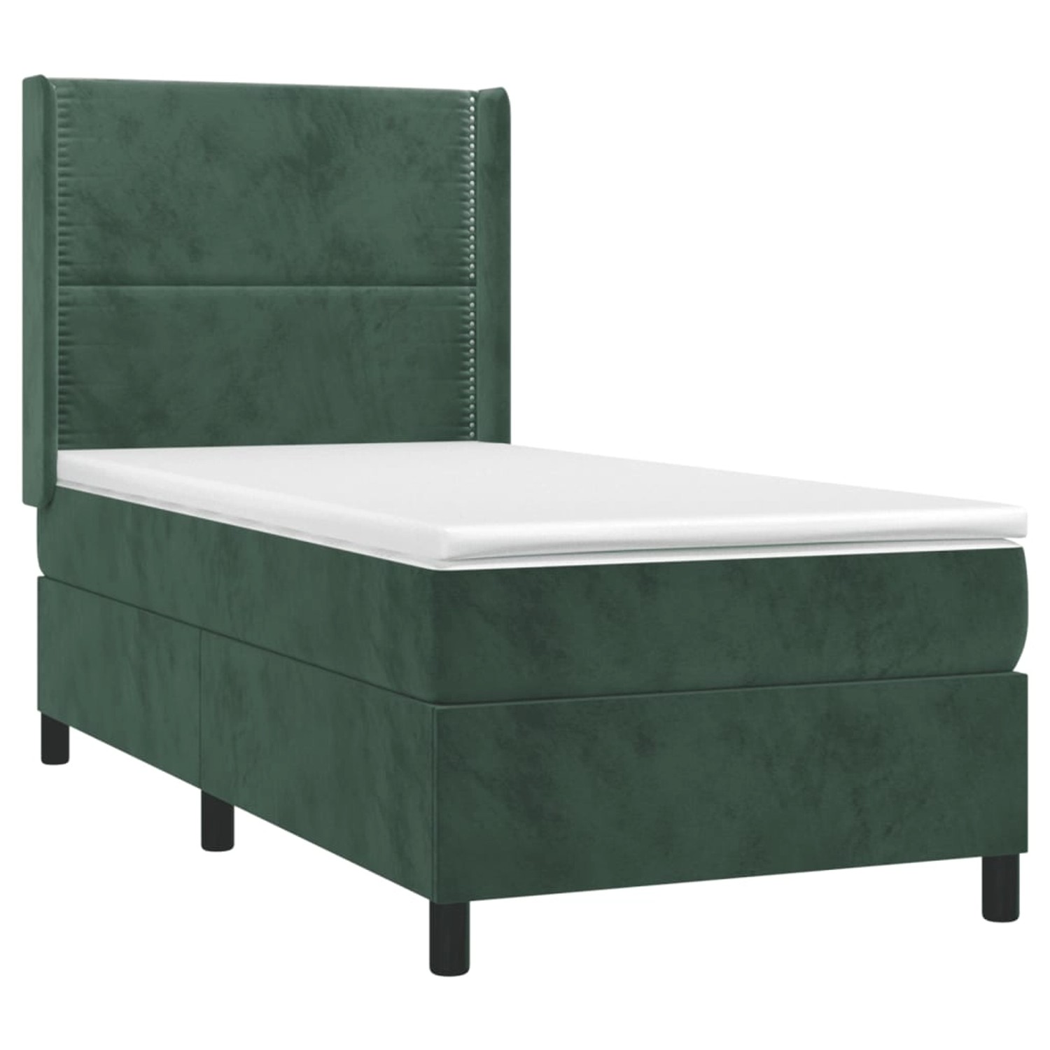 vidaXL Boxspringbett mit Matratze & LED Dunkelgrün 100x200 cm Samt 3139490 günstig online kaufen