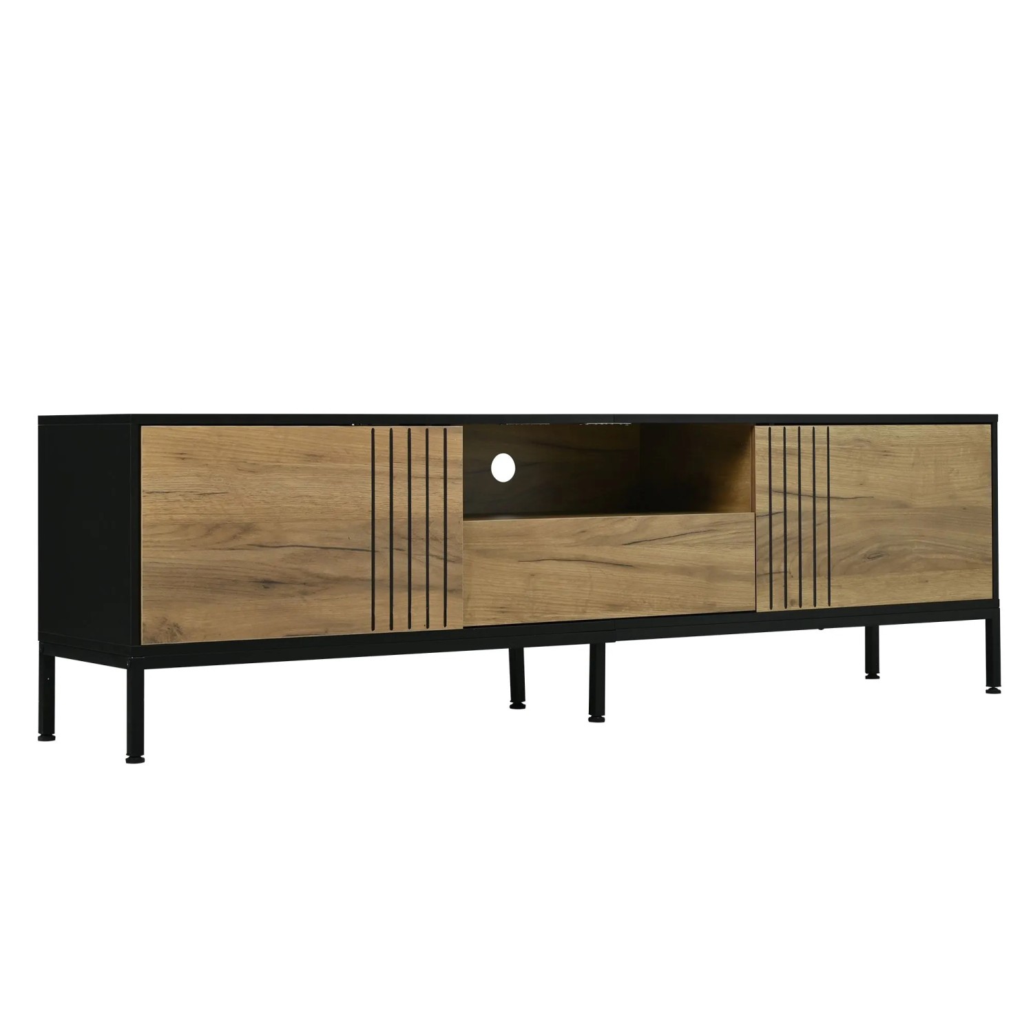 okwish TV Schrank mit Schublade Lowboard Wohnzimmer 70 Zoll 170x35x50cm Natur