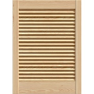 Classen Lamellentür aus Kiefernholz, unbehandelt, mit offenen Lamellen für flexible Einsätze.