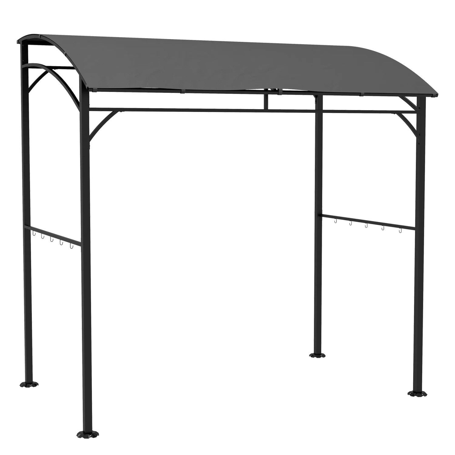 Outsunny Grillpavillon Metall Polyester Dunkelgrau+Schwarz 215L x 150B x 220H cm