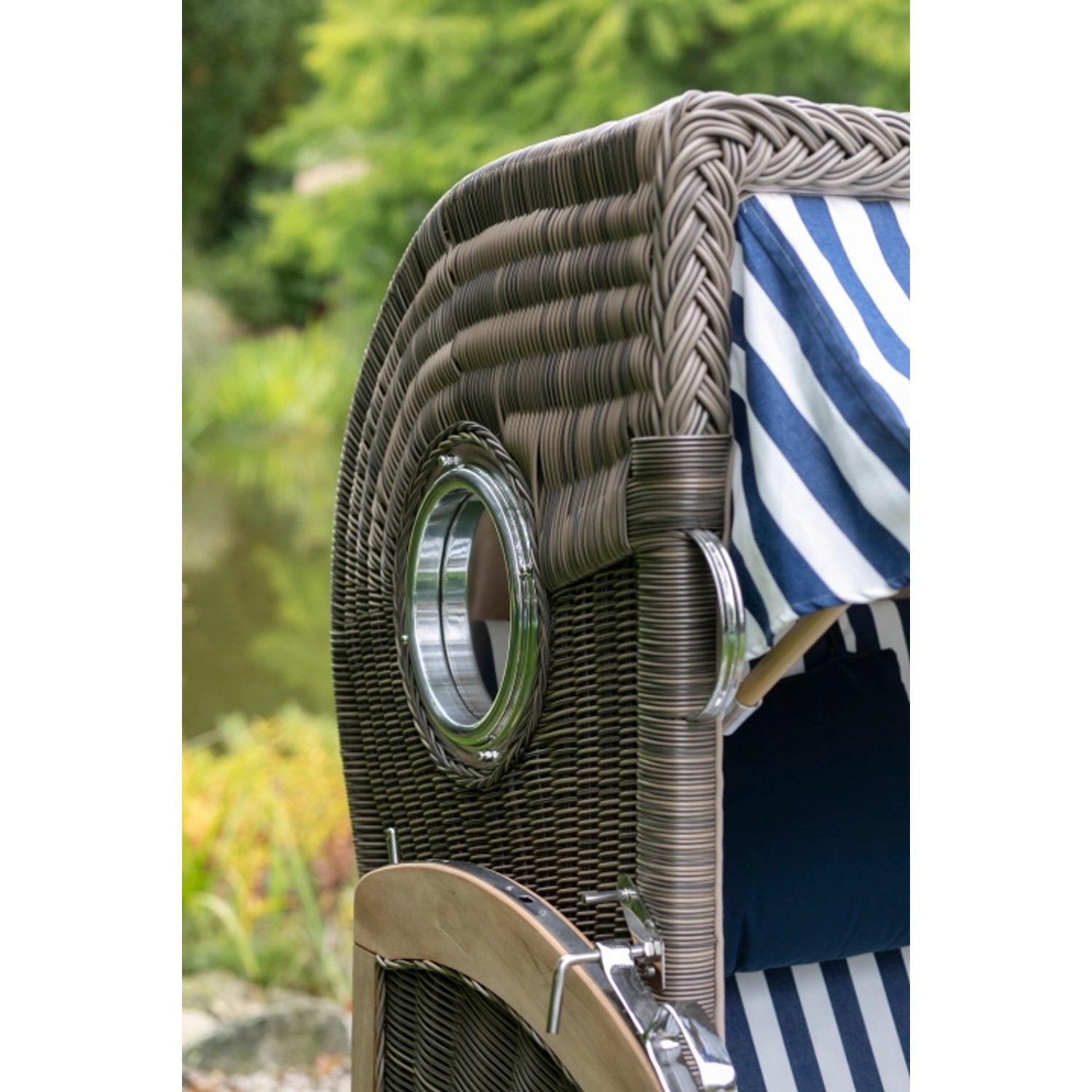 GarWoh Strandkorb Rantum Grande Teak PE Grey Dessin 513 kaufen bei OBI