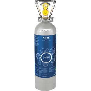 Grohe Blue CO2-Flasche 2 kg für Wassersprudler, mit Tragegriff und Absperrventil.