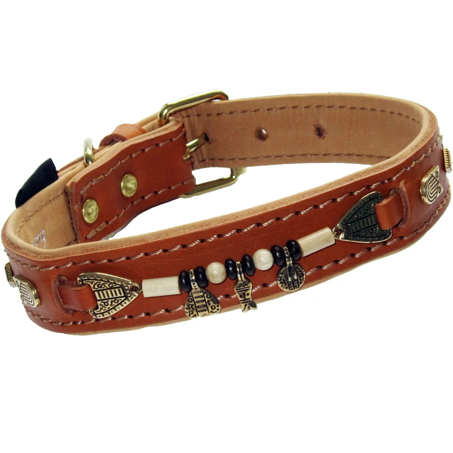 Heim Hundehalsband Buffalo Breite 25 mm Länge 65 cm Cognac/Cognac