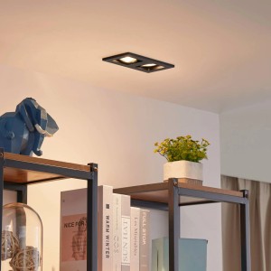 Lindby Thorid 10017618 Modern in Schwarz aus Metall 2-flammig GU10 Wohnzimmerleuchte