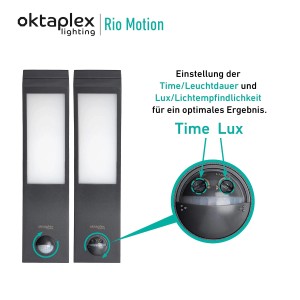 Oktaplex Rio LED Außenleuchte mit Bewegungsmelder, anthrazitfarbene Wandleuchte.