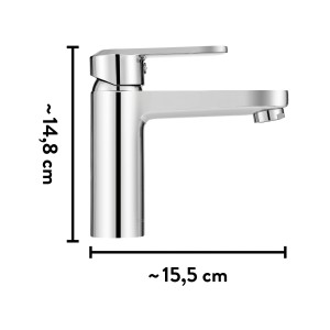 baliv Waschtischarmatur WT-570 Chrom, Einhebelmischer für Waschbecken im Bad.