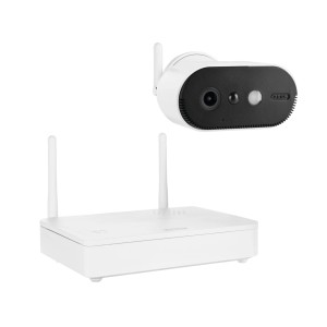 Abus Akku-Kamera Pro PPIC91000 mit Basisstation in Weiß für die Kameraüberwachung.