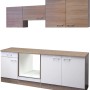 Flex-Well Küchenzeile 210 cm, Front Florida Weiß, Korpus Sonoma Eiche, ohne E-Geräte.