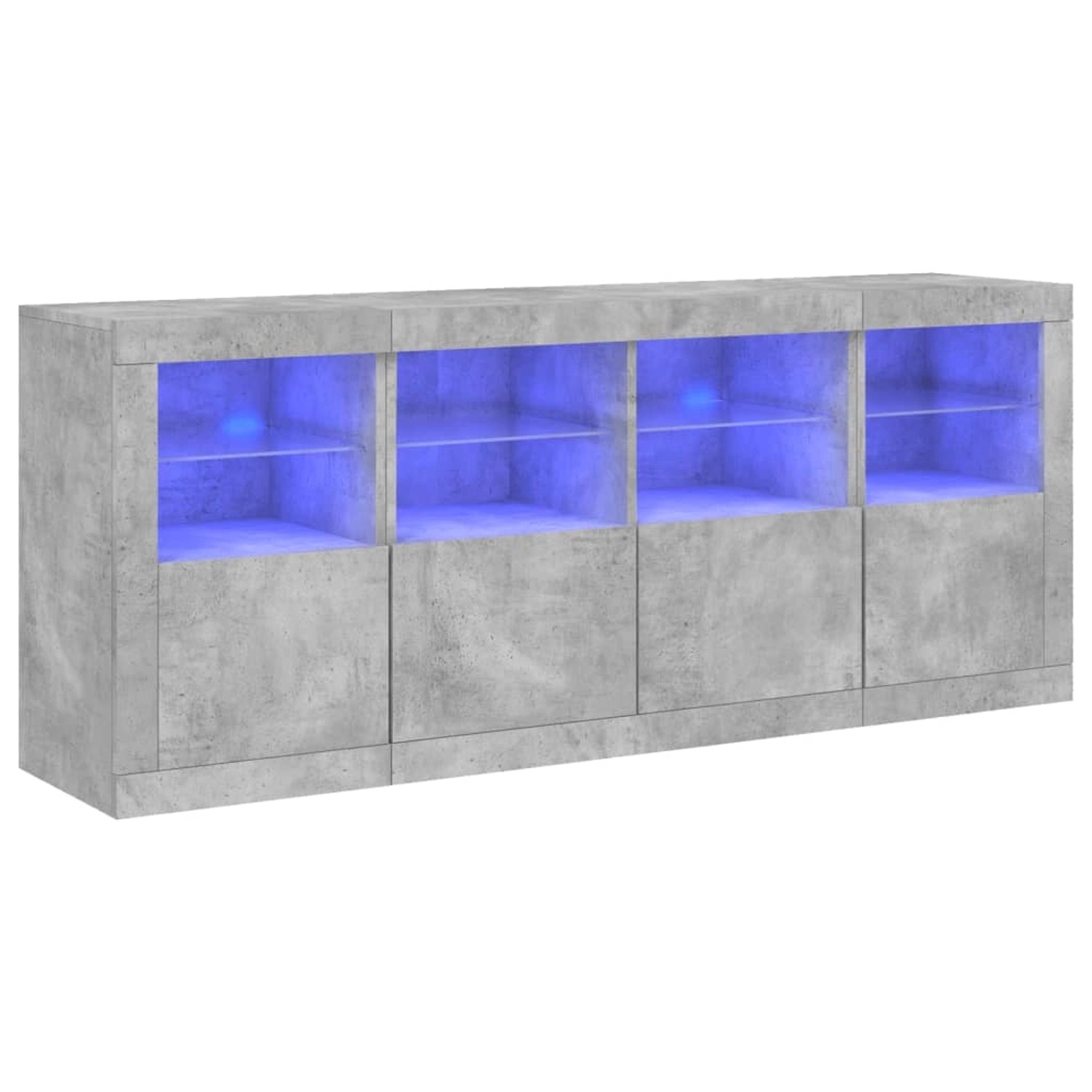 vidaXL Sideboard mit LED-Leuchten Betongrau 163x37x67 cm 3209075 günstig online kaufen