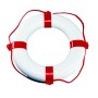 Seilflechter Rettungsring, Ø 55cm, rot-weiß, mit Randleine für Bootssicherheit.