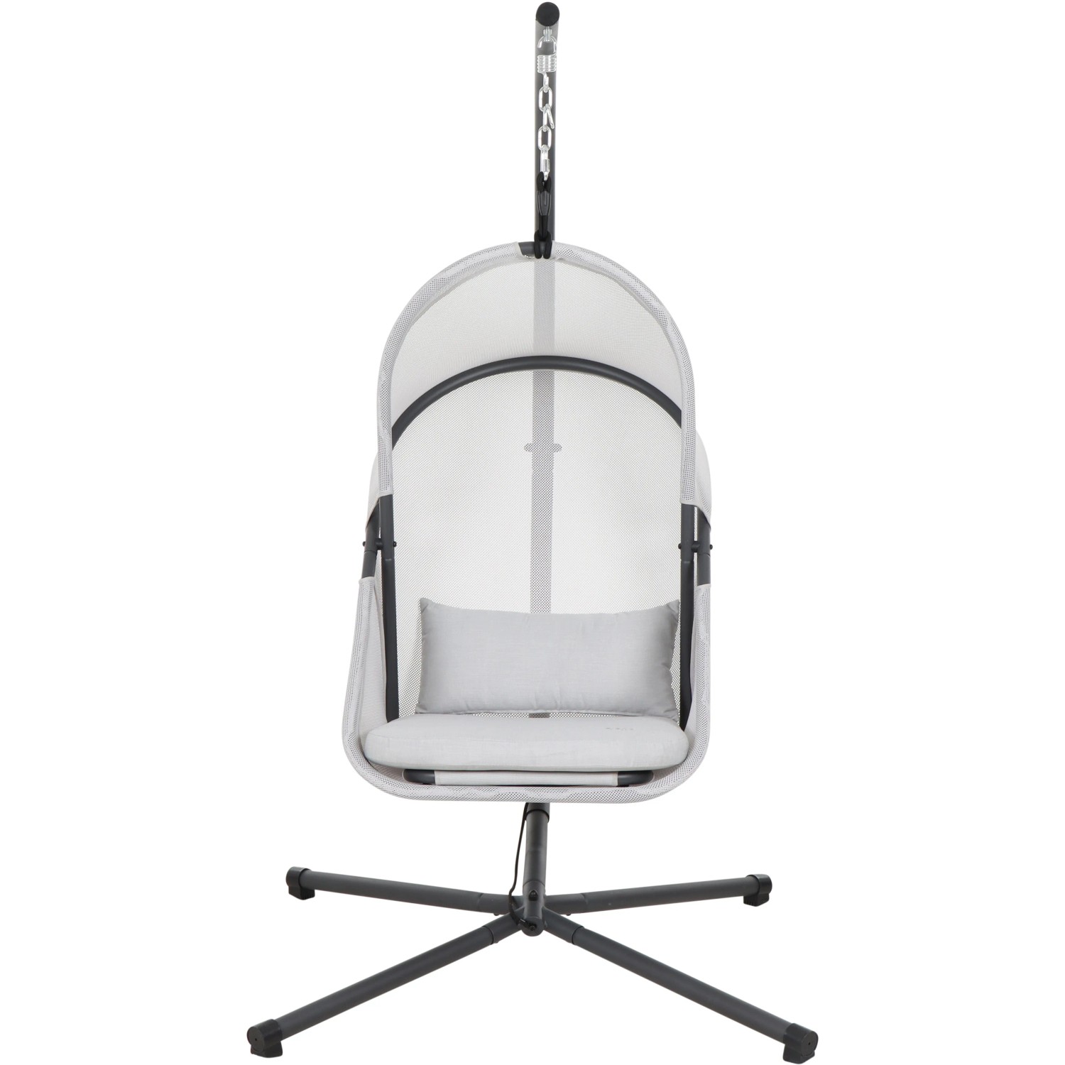 Siena Garden Hängesessel Yobaya Easy Grey mit Stahlgestell und Air Mesh Bezug.