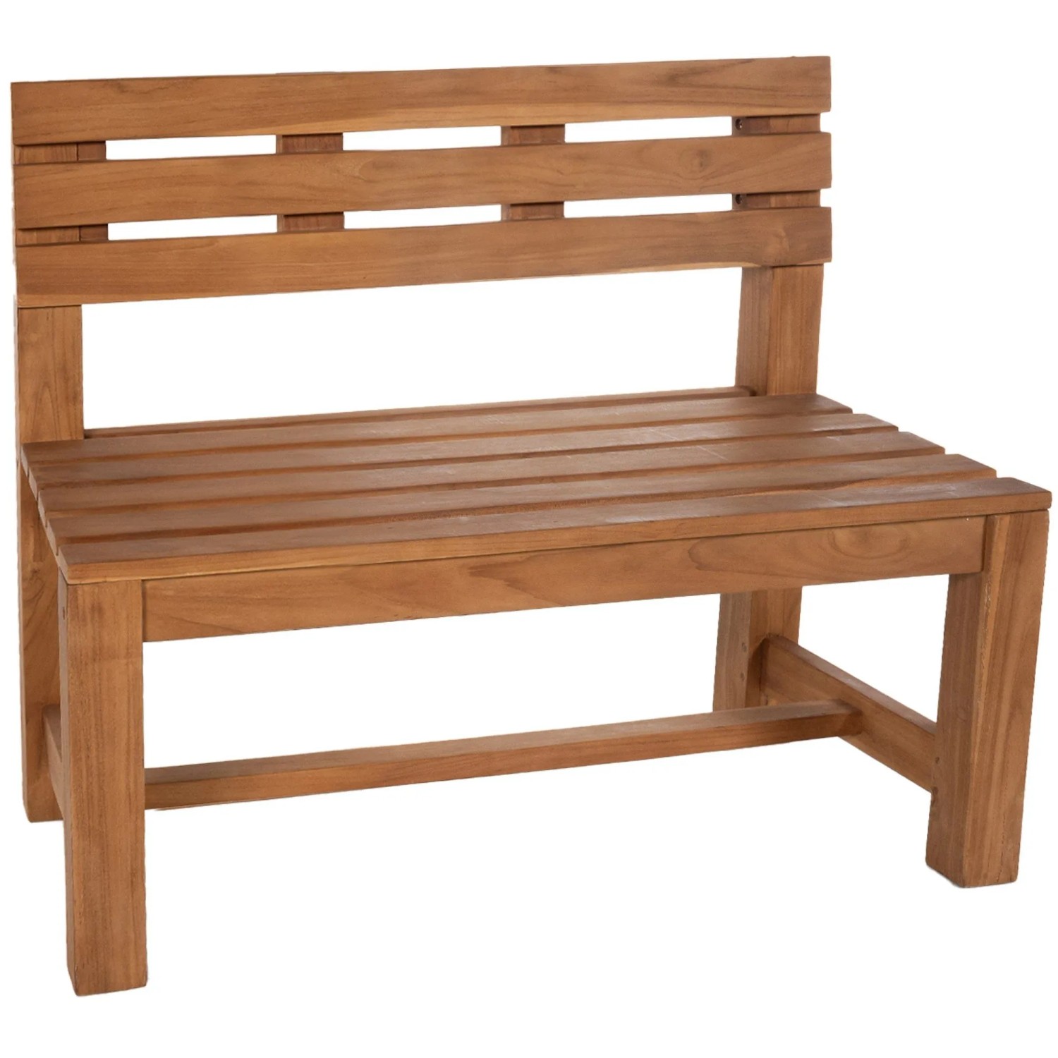 DELUKE Gartenbank Teakbank CUGAD Holz Teak 120x50x85cm Holzbank 120cm Bank Mit Lehne Wetterfest Bank Garten Terrasse