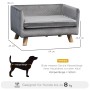 PawHut Hundesofa mit Holzbeinen bis zu 8 kg Samt-Touch Grau 64 x 45 x 36 cm_3