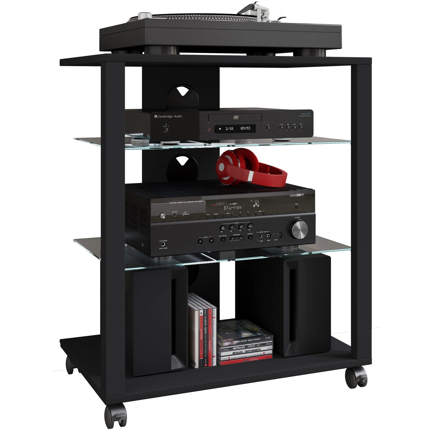 VCM Hifi-Möbel Folas Schwarz