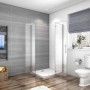 AICA Falttür Dusche 85x70cm, Eckeinstieg mit 6mm NANO Glas und Pendeltür.