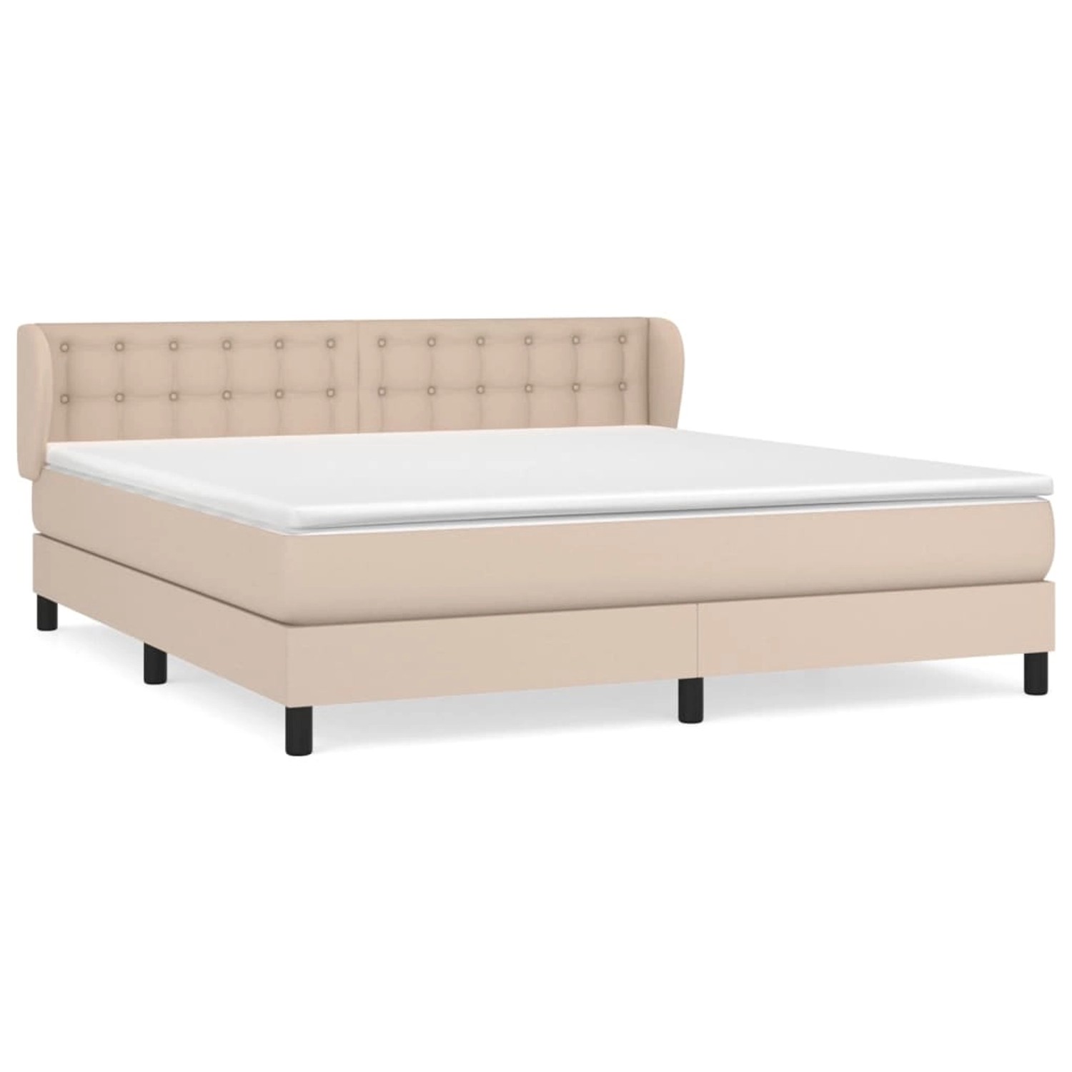 vidaXL Boxspringbett mit Matratze Cappuccino-Braun 160x200 cm Kunstleder 31 günstig online kaufen