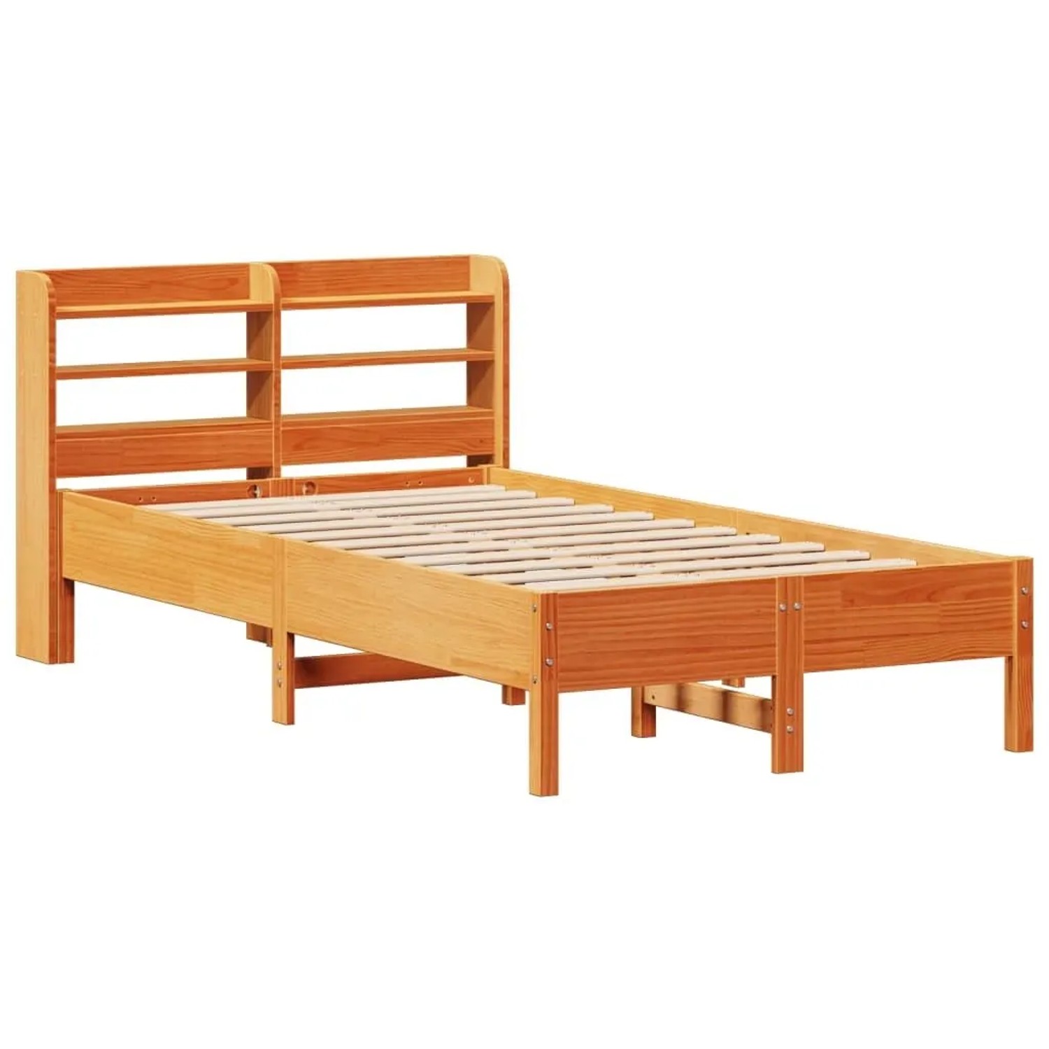 vidaXL Massivholzbett ohne Matratze Wachsbraun 120x190 cm Kiefernholz 33069 günstig online kaufen