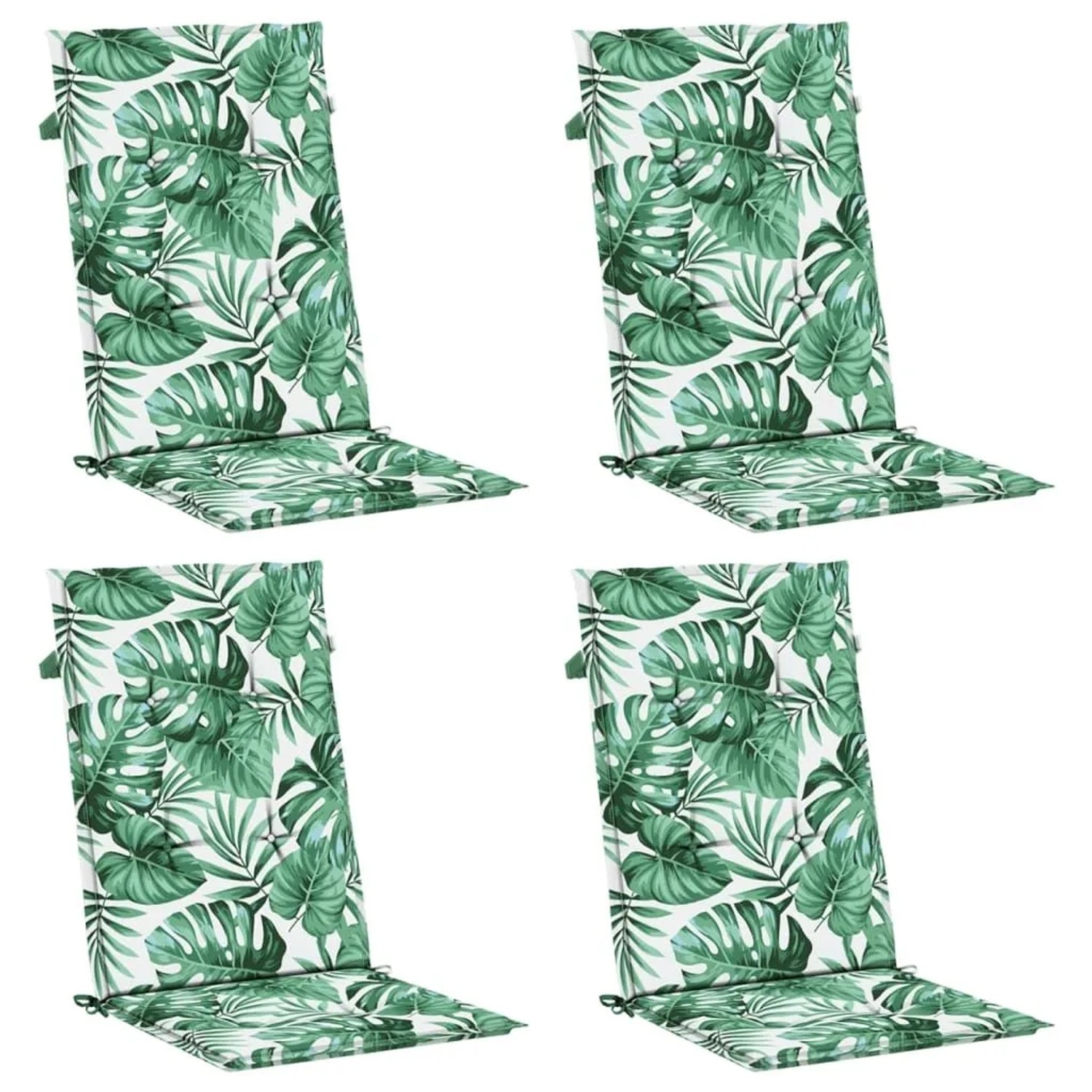 vidaXL Hochlehner-Auflagen 4 Stk Blattmuster Stoff 361245