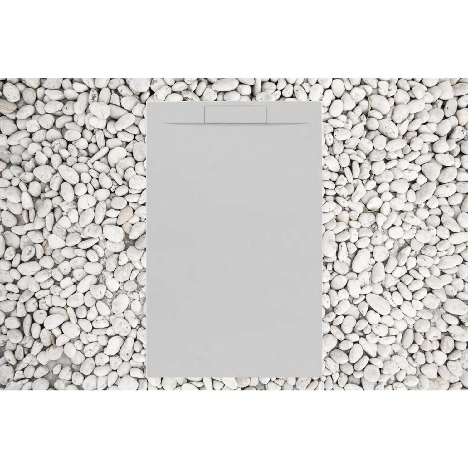 Frascio New Tecnology Duschwanne 125x70 cm, perlgrau, aus Kunstharz und Marmorpulver.