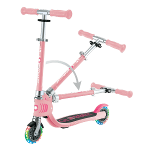 Globber Flow Foldable Junior Lights Roller 121mm ABEC9 Verstellbar Klappmechanismus LED-Leuchtrollen Pastellrosa