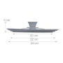 Relaxdays Topfdeckel Glas Silikon Metall Grau Mit Silikonrand Dampfventil ø 20 bis 24 cm 460 g_4
