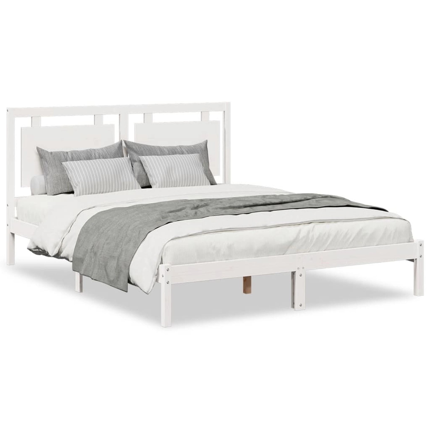vidaXL Massivholzbett Extra Lang ohne Matratze Weiß 140x210 cm 3309188 günstig online kaufen
