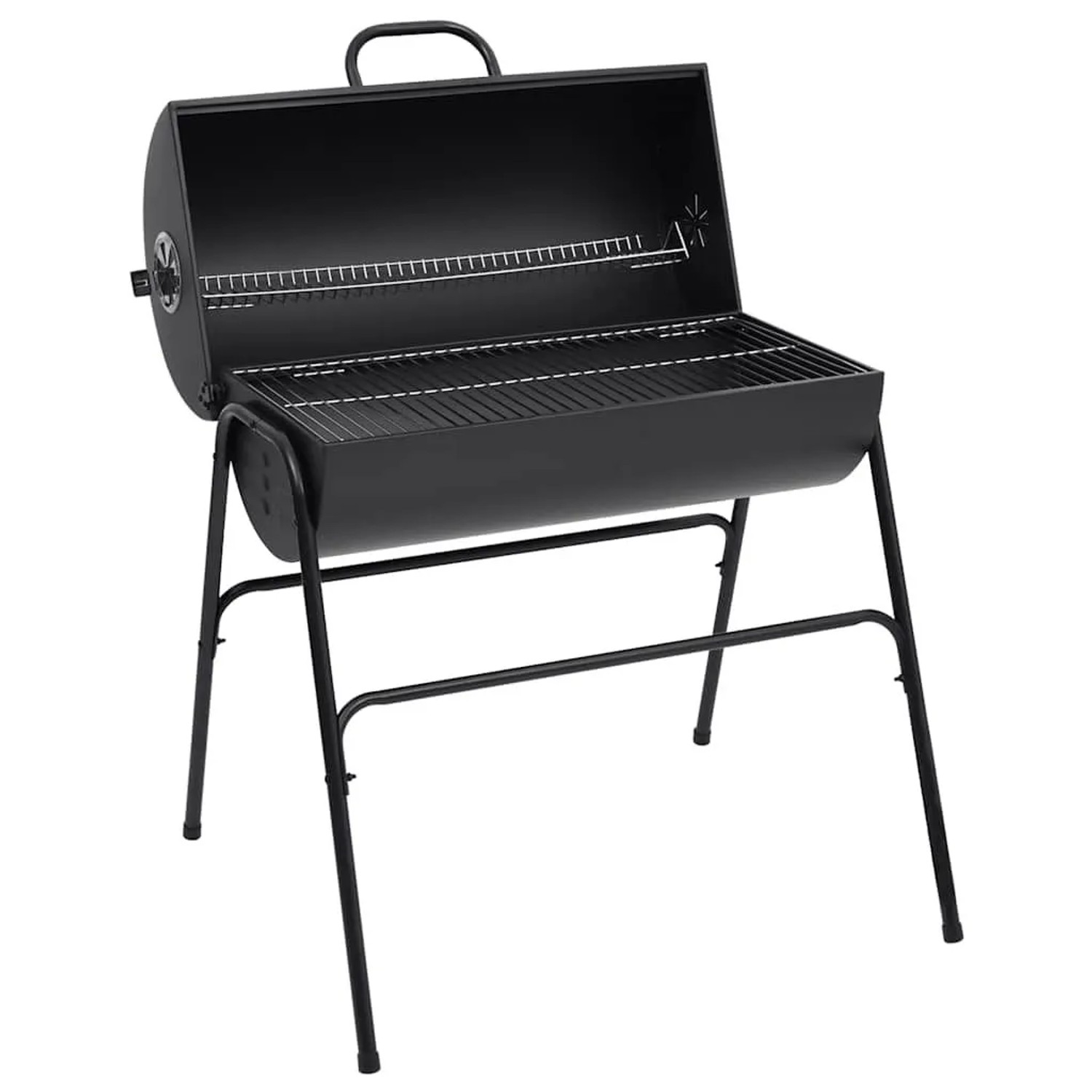 vidaXL Grill mit 2 Grillrosten Schwarz 80x95x90 cm Stahl 313635